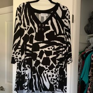 Joseph Ribkoff 16 black/white top